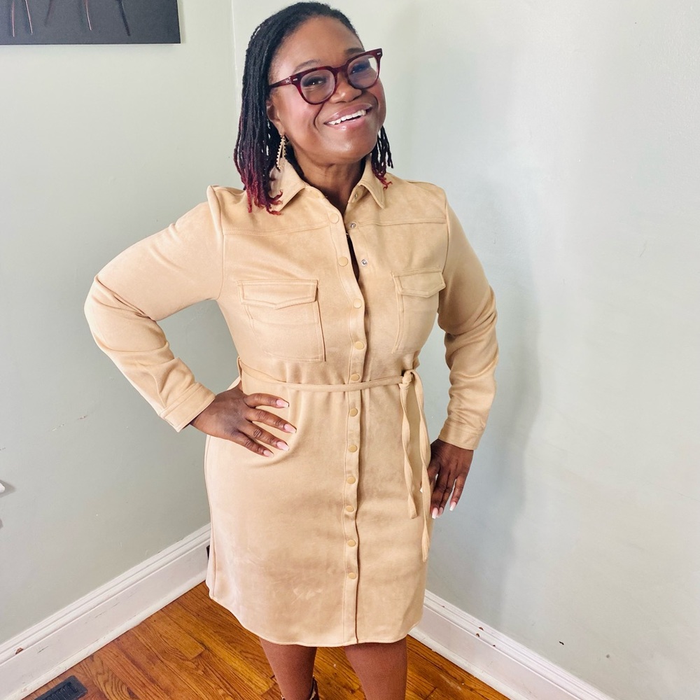 Faux Suede Dress - Picture 4 of 6